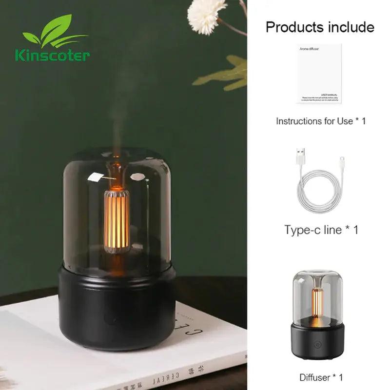 Mini diffuseur d'arômes portable - Humidificateur d'huiles essentielles USB avec veilleuse