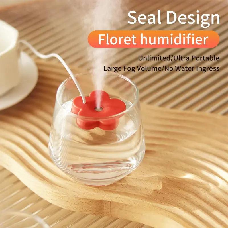 Portable USB Mini Humidifier | Flower Aroma Mist Diffuser for Home & Office