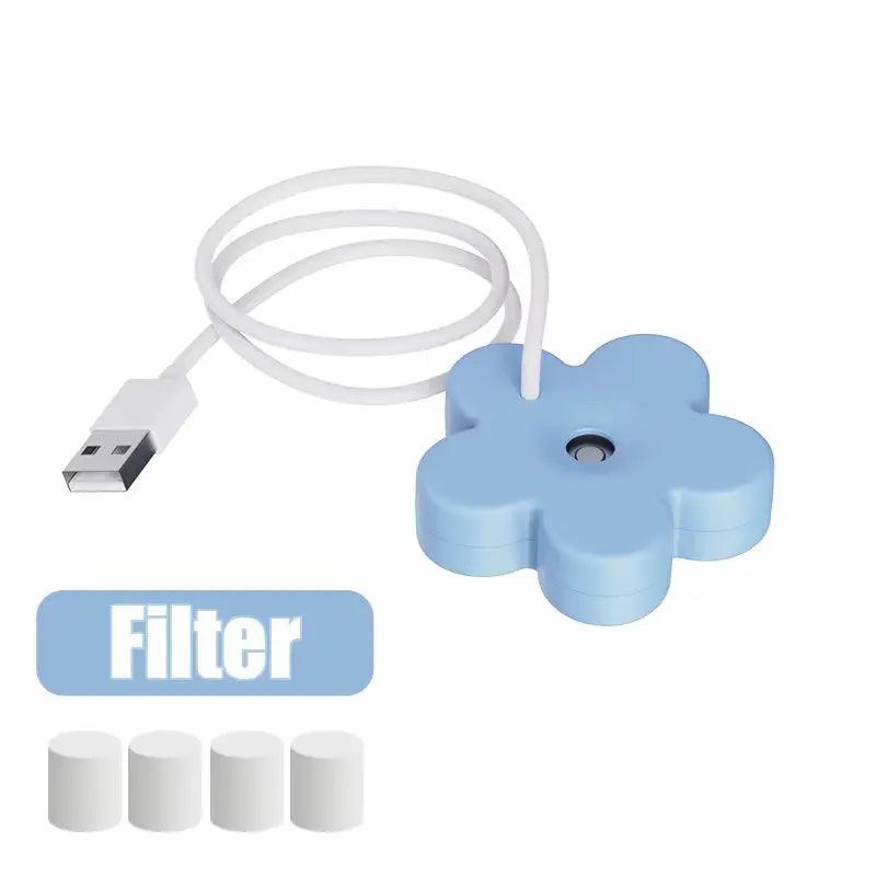 Portable USB Mini Humidifier | Flower Aroma Mist Diffuser for Home & Office