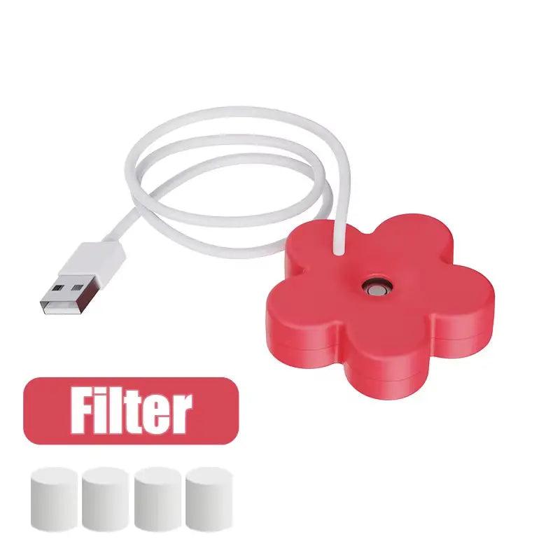 Tragbarer USB-Mini-Luftbefeuchter | Blumenaroma-Nebel-Diffusor für Zuhause und Büro 