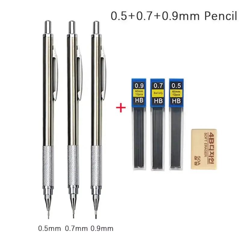 Professionelles Druckbleistift-Set aus Metall | Zeichenset für Künstler und Büro 