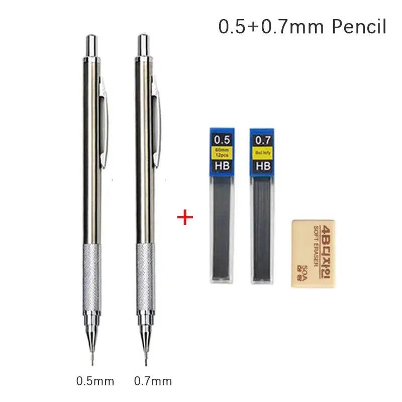 Professionelles Druckbleistift-Set aus Metall | Zeichenset für Künstler und Büro 