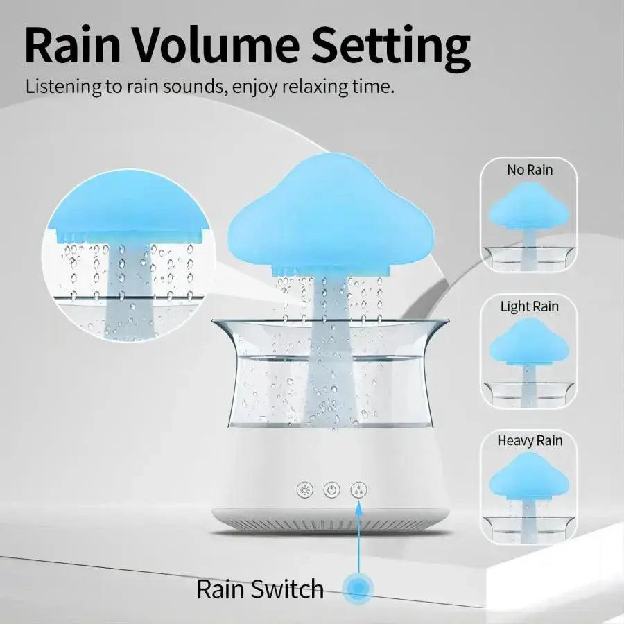 Diffuseur de pluie Relax Cloud : humidificateur d'aromathérapie à ultrasons avec lampe colorée 