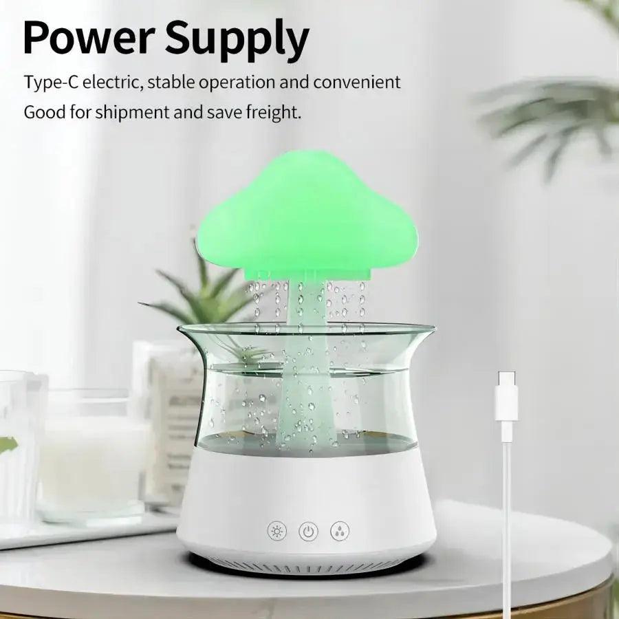 Diffuseur de pluie Relax Cloud : humidificateur d'aromathérapie à ultrasons avec lampe colorée 