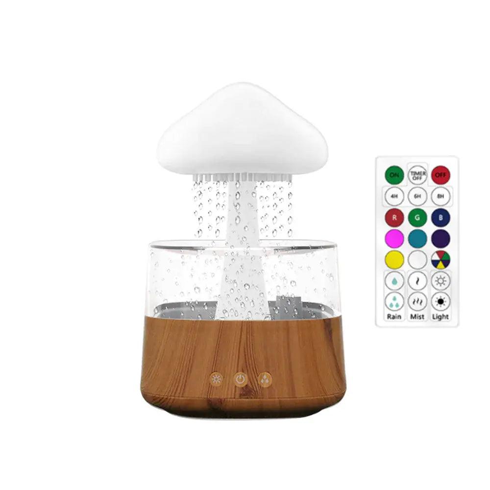 Diffuseur de pluie Relax Cloud : humidificateur d'aromathérapie à ultrasons avec lampe colorée 