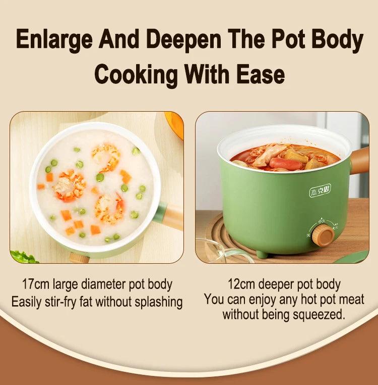 Mini Electric Rice Cooker - Portable Non-Stick Multifunction Cooking Pot for 1-2 People