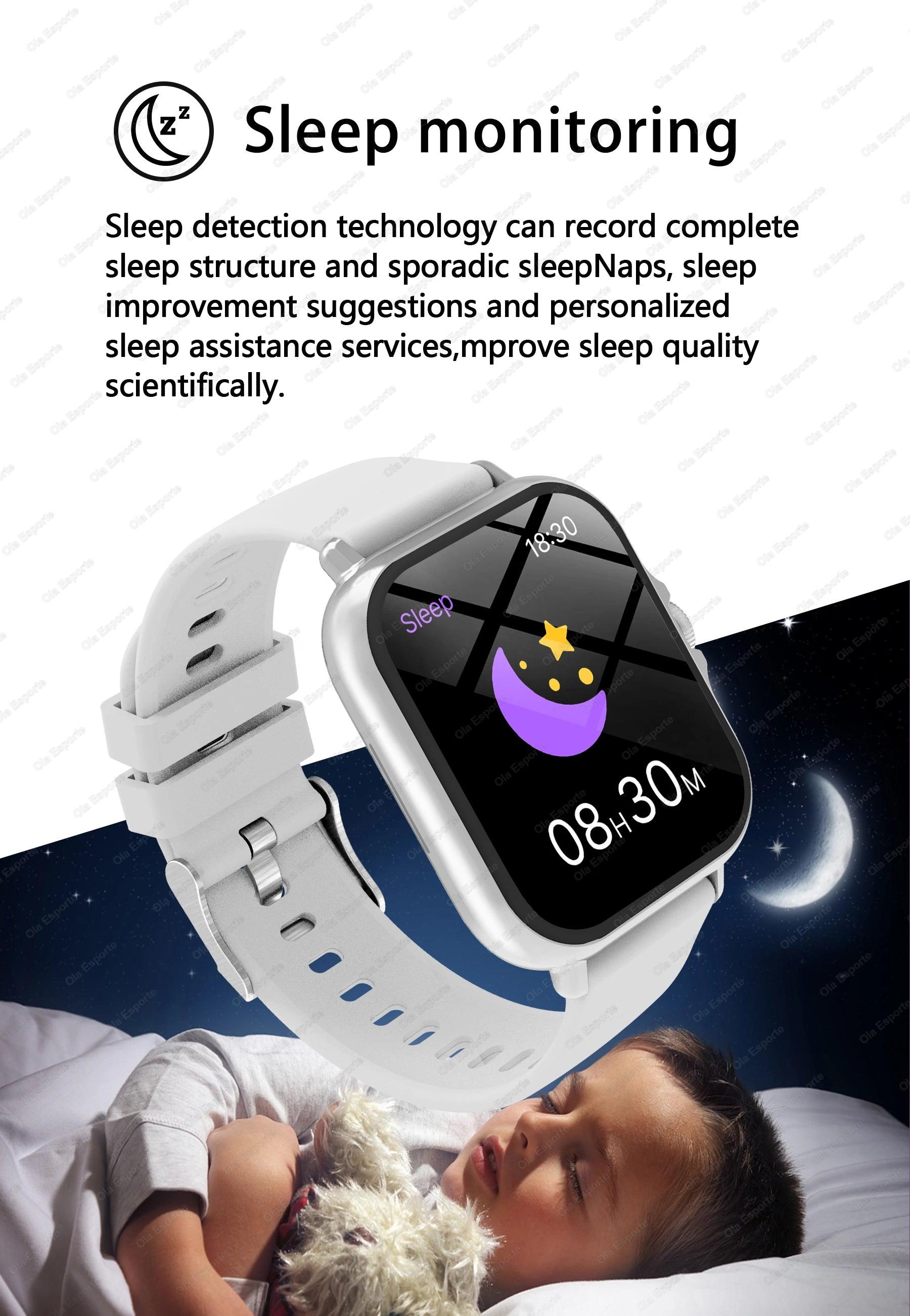 Waterproof Fitness Smart Watch with Call Message and Sleep Tracking for iPhone and Android