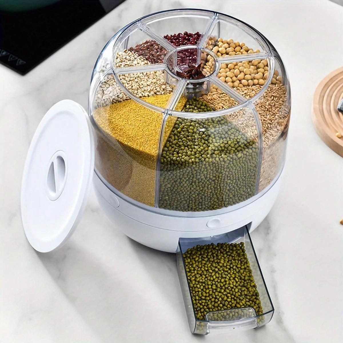 Moisture-Proof Rotating Rice Storage Drum - Sealed Grain Cylinder