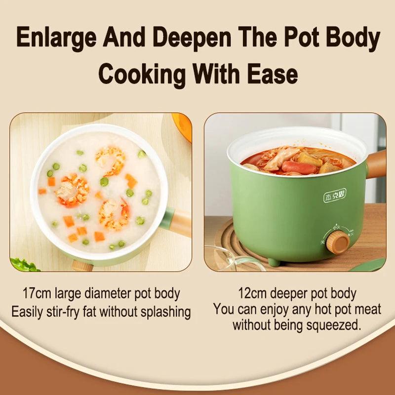 Mini Electric Rice Cooker - Portable Non-Stick Multifunction Cooking Pot for 1-2 People