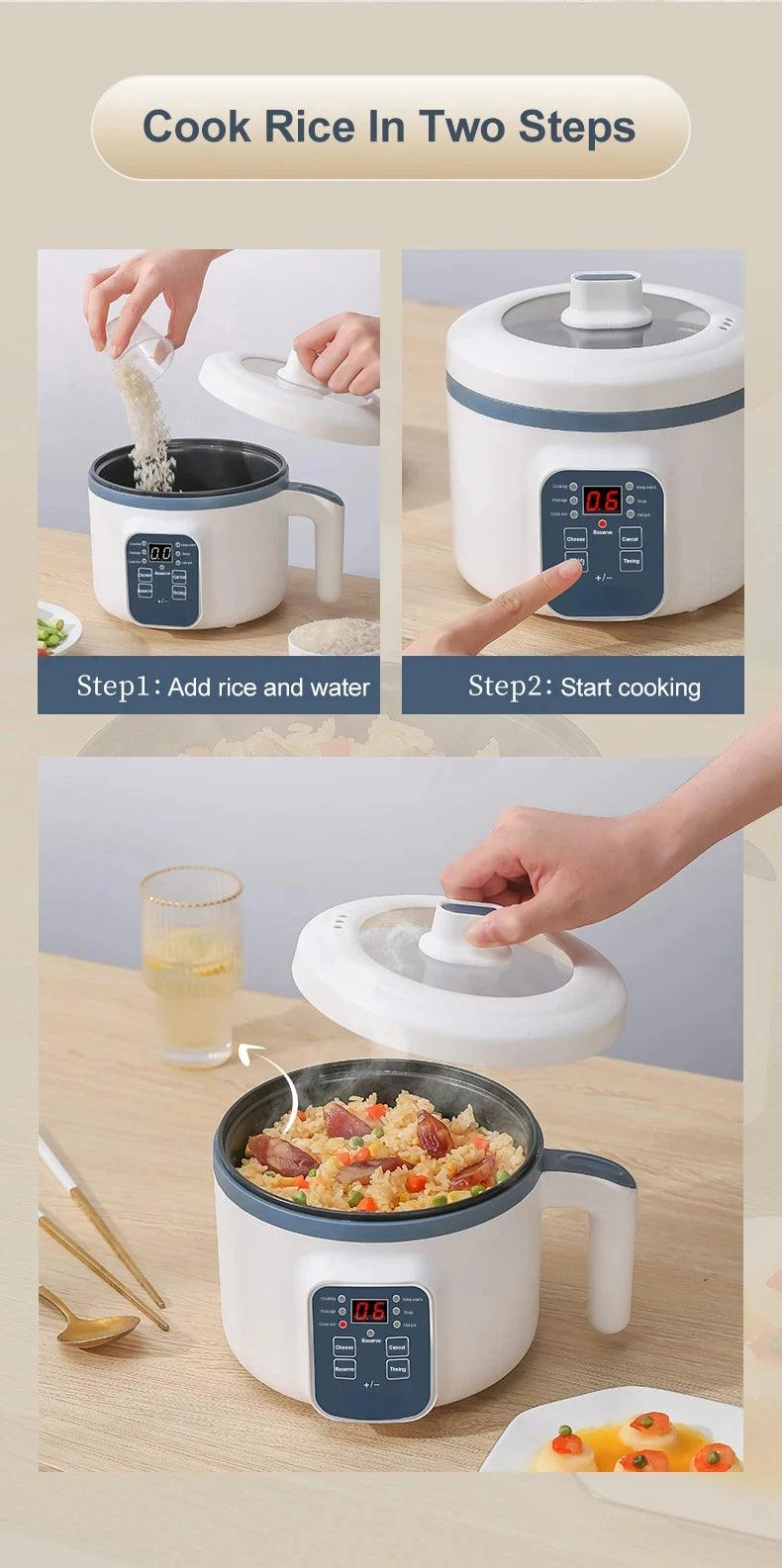 Multi Cooker Rice Cooker - Non-Stick Hotpot Pan for 1-2 People