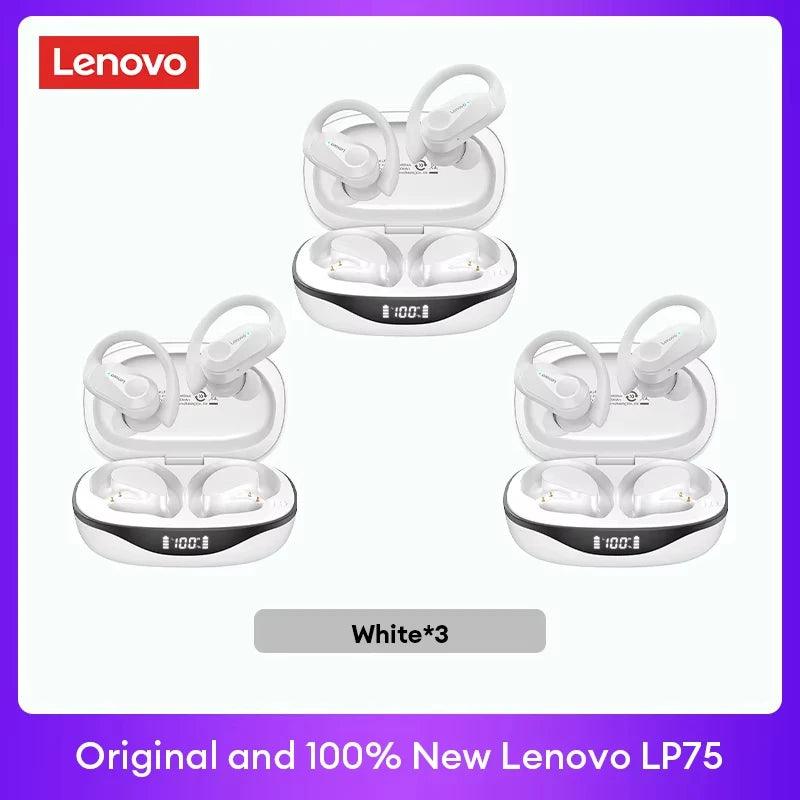 Lenovo LP75 TWS Bluetooth 53 Headphones - Wireless LED Display Noise Reduction Waterproof