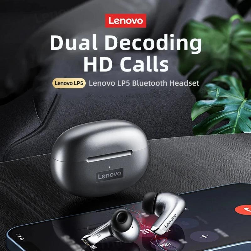 Lenovo LP5 Bluetooth 50 Waterproof Sports Headphones - HiFi Wireless Earbuds with Mic - STOREBLITZ