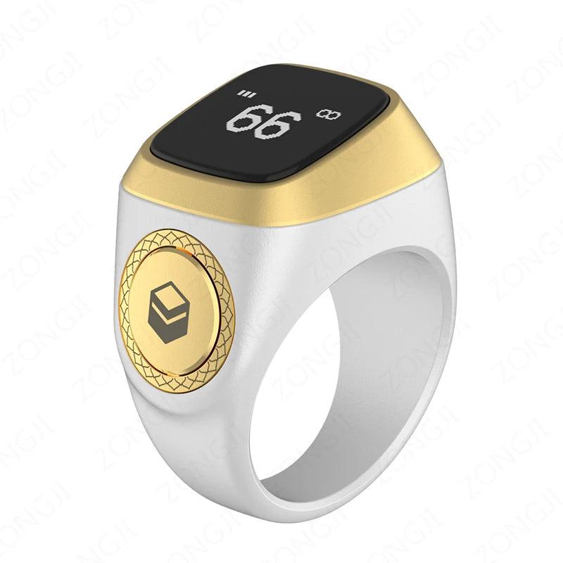 IQibla Smart Zikr Ring - Digital Tasbih Counter with Vibration Reminder Waterproof for Prayer Time