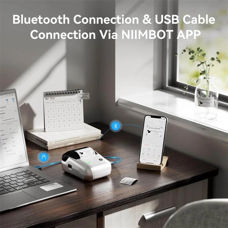 Portable Thermal Label Printer - NIIMBOT B1 Mini Bluetooth Adhesive Sticker Maker