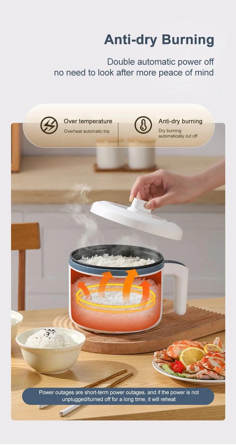 Multi Cooker Rice Cooker - Non-Stick Hotpot Pan for 1-2 People