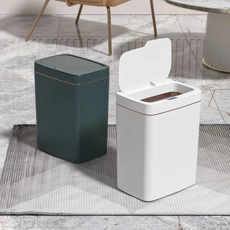 Smart Sensor Trash Can - 15L Automatic Non-Contact White Bathroom Bin