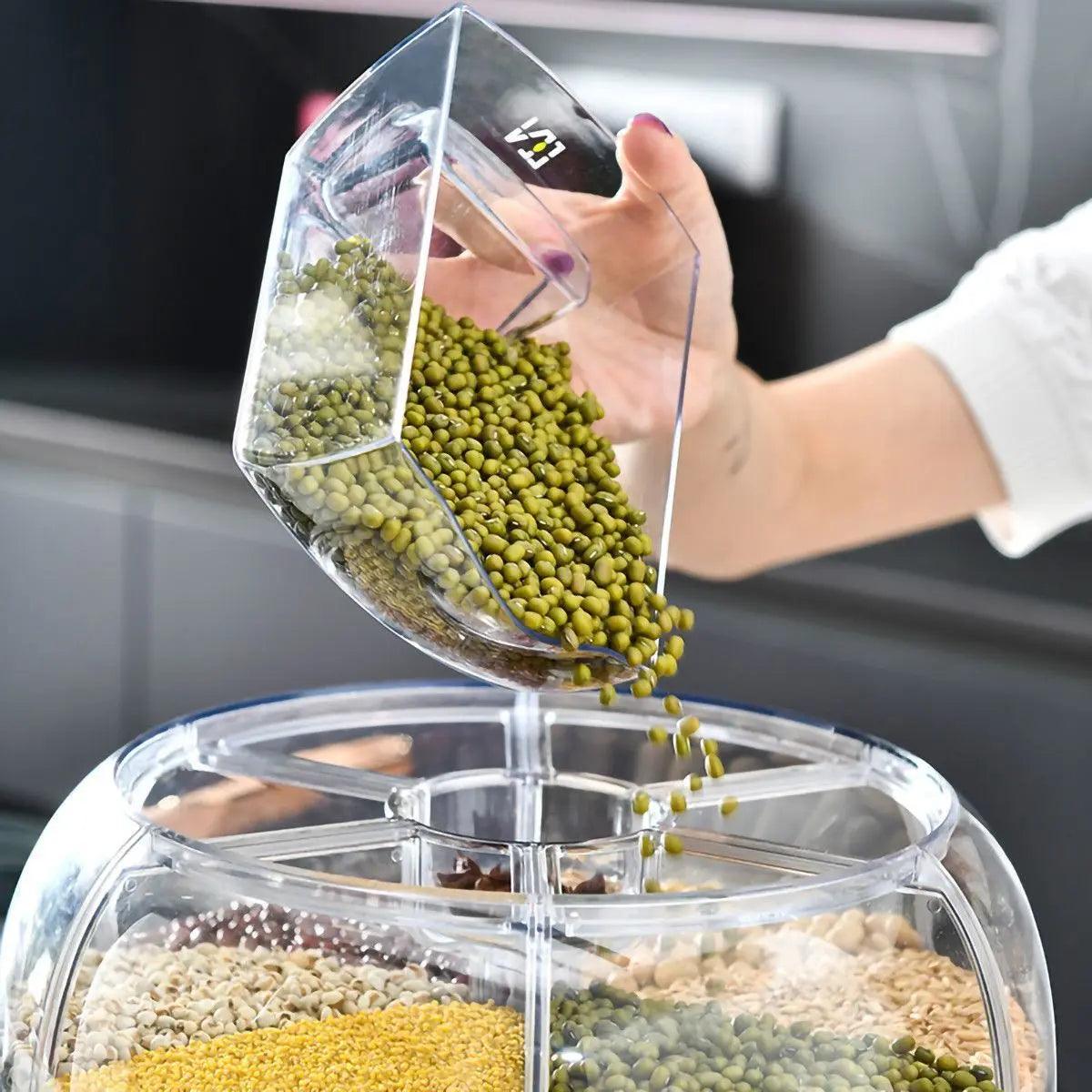 Moisture-Proof Rotating Rice Storage Drum - Sealed Grain Cylinder