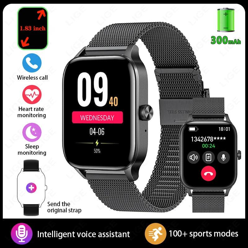 Smartwatch for Men and Women - 185 HD Display Health Monitor Bluetooth Call - STOREBLITZ