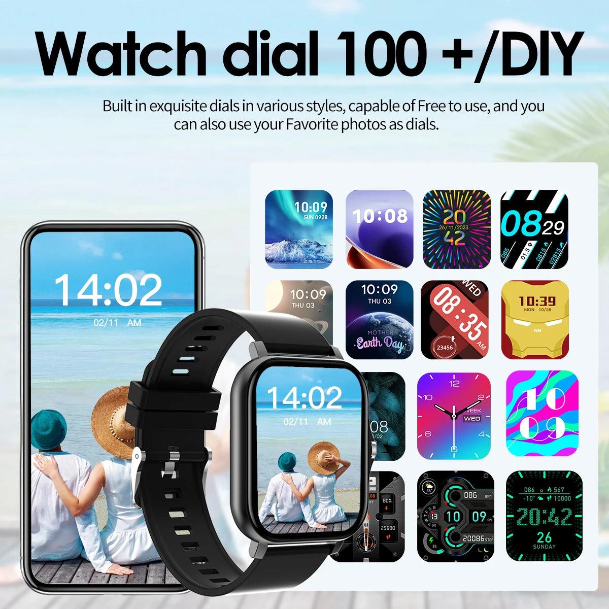 Smartwatch with Bluetooth Call - Music  Fitness Tracker for Android