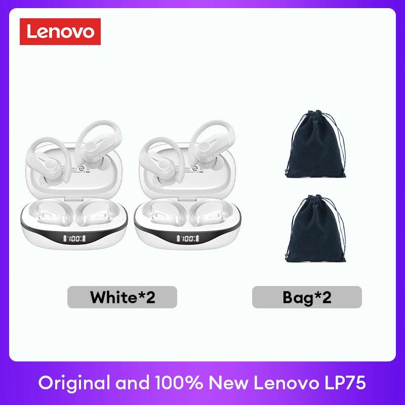 Lenovo LP75 TWS Bluetooth 53 Headphones - Wireless LED Display Noise Reduction Waterproof