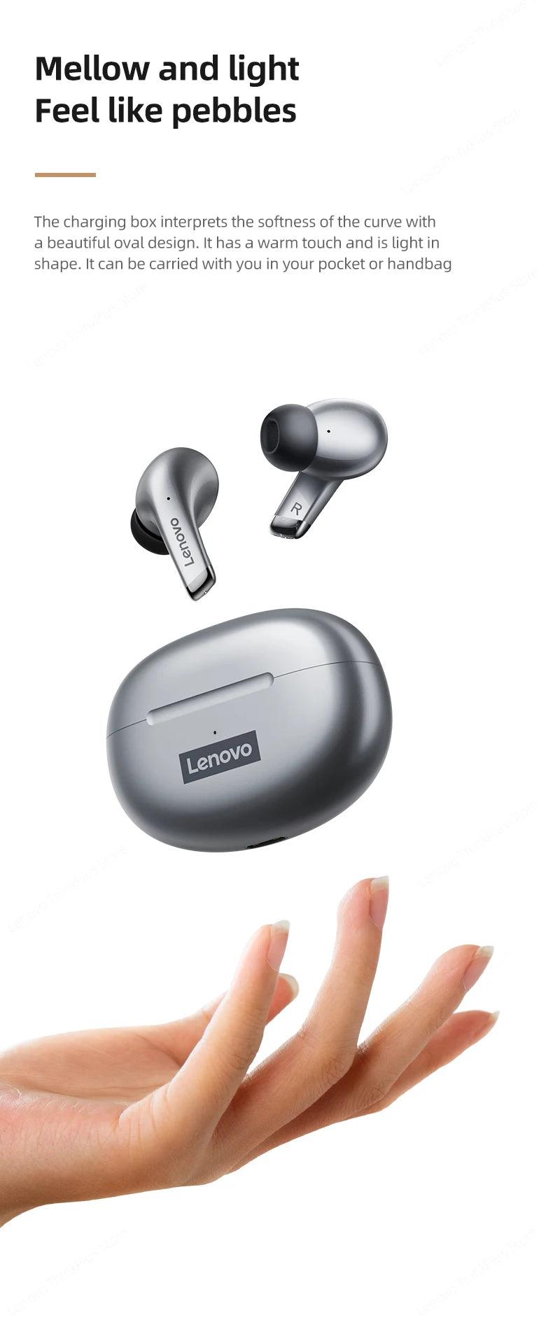 Lenovo LP5 Bluetooth 50 Waterproof Sports Headphones - HiFi Wireless Earbuds with Mic