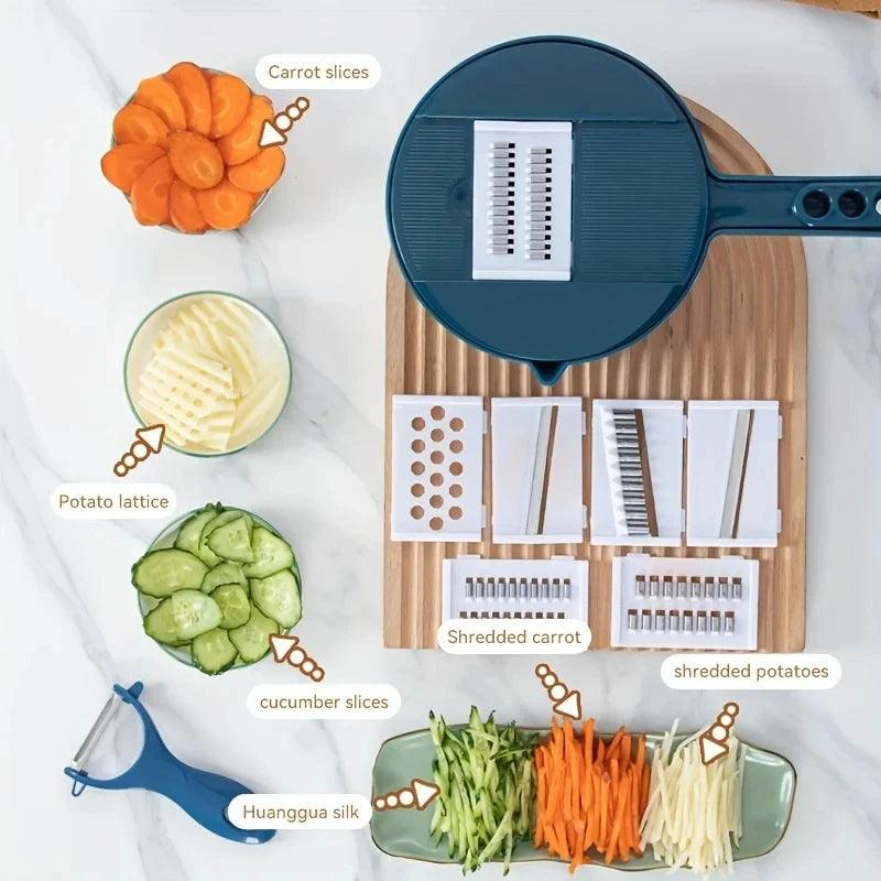 9-in-1 Vegetable Cutter - Multi-Functional Slicer  Grater Kitchen Tool