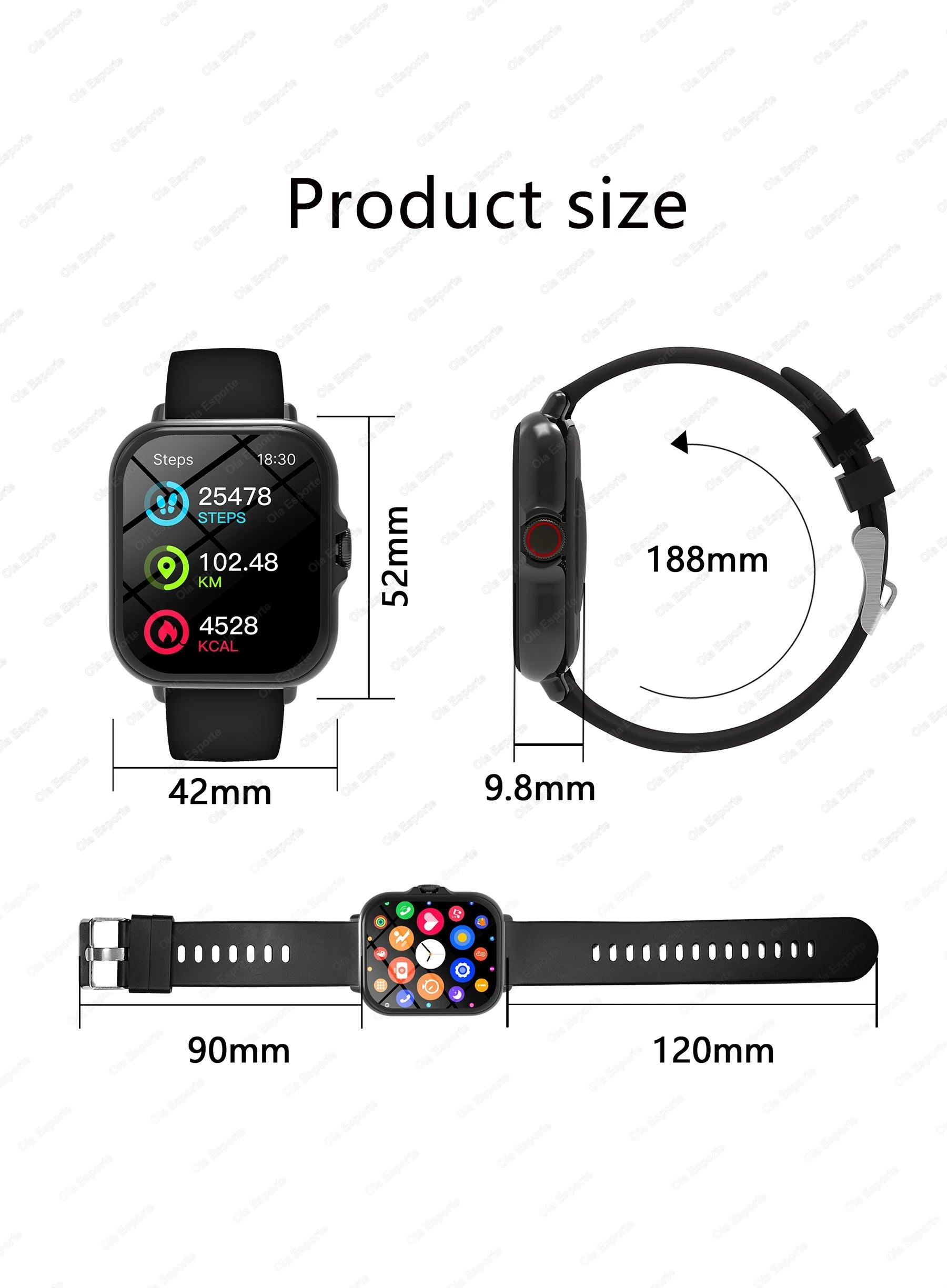 Waterproof Fitness Smart Watch with Call Message and Sleep Tracking for iPhone and Android