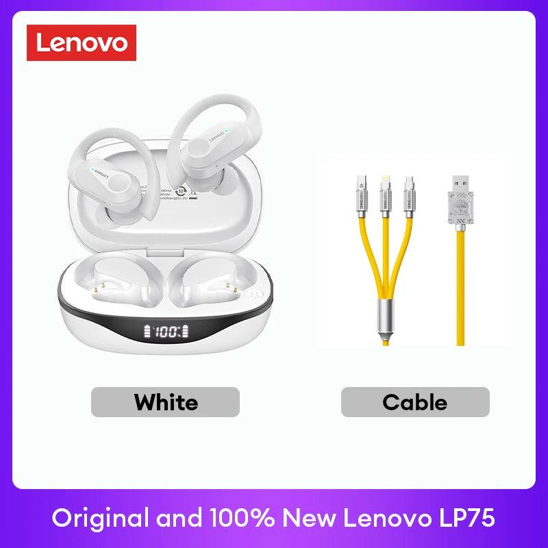 Lenovo LP75 TWS Bluetooth 53 Headphones - Wireless LED Display Noise Reduction Waterproof