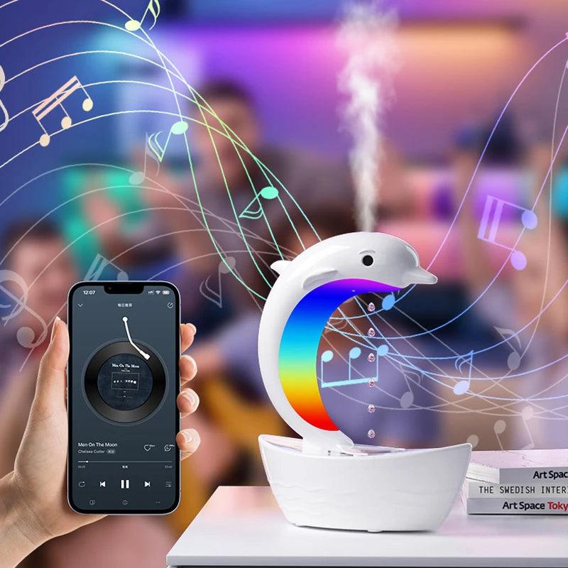 Dolphin Bluetooth Speaker Humidifier - Colorful Anti-Gravity Water Light Decor