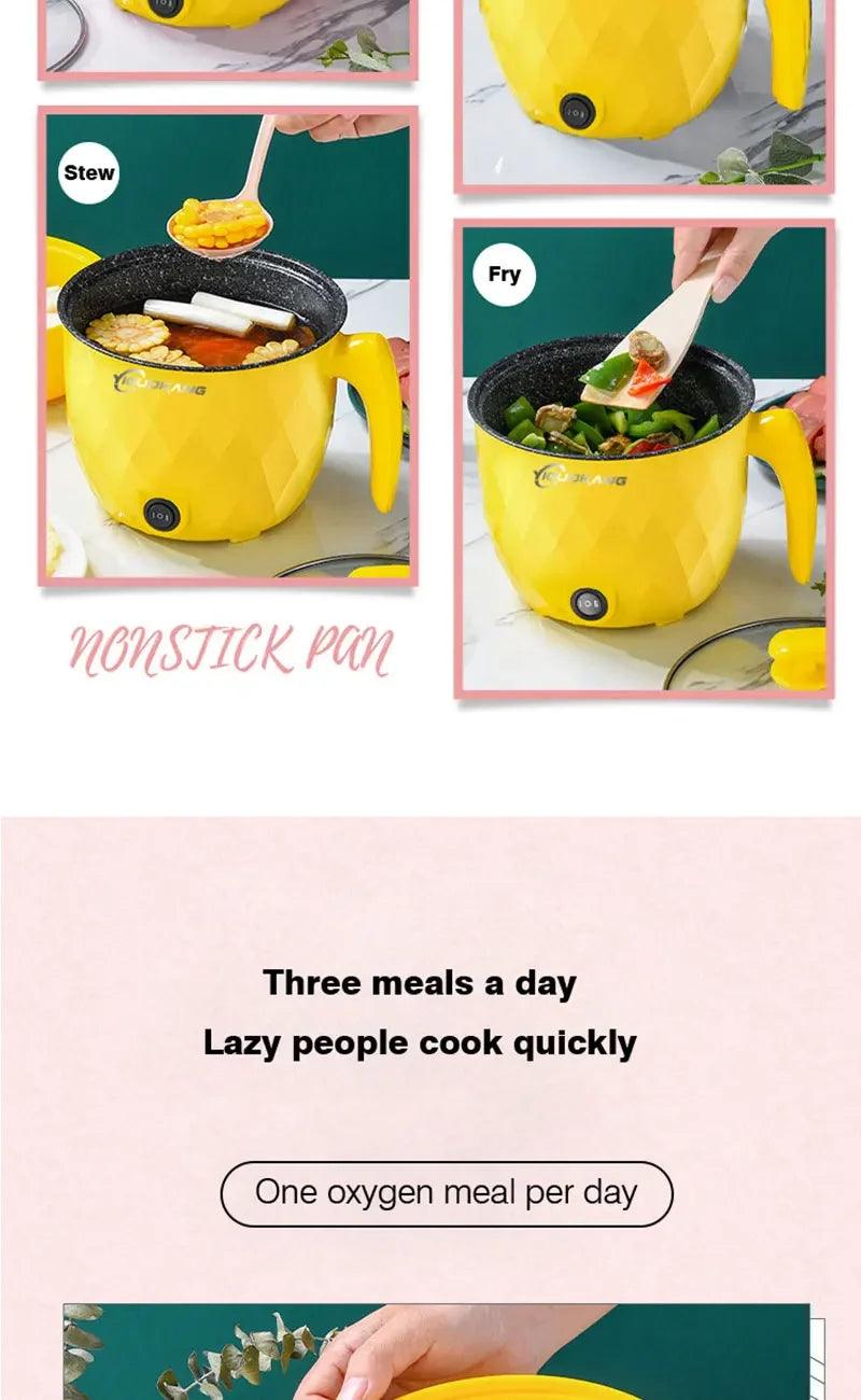 Mini Electric Rice Cooker - Portable Non-Stick Multicooker for Home and Kitchen