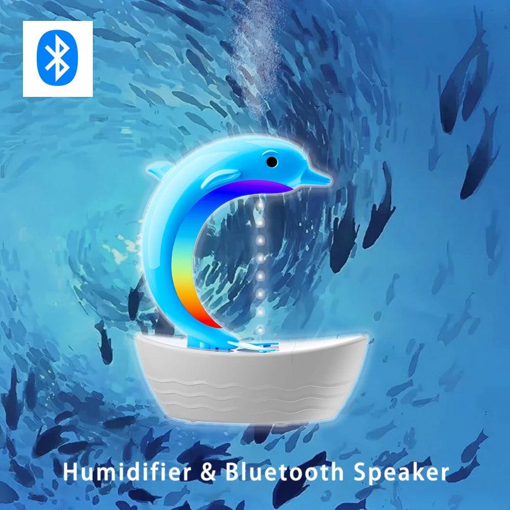 Dolphin Bluetooth Speaker Humidifier - Colorful Anti-Gravity Water Light Decor