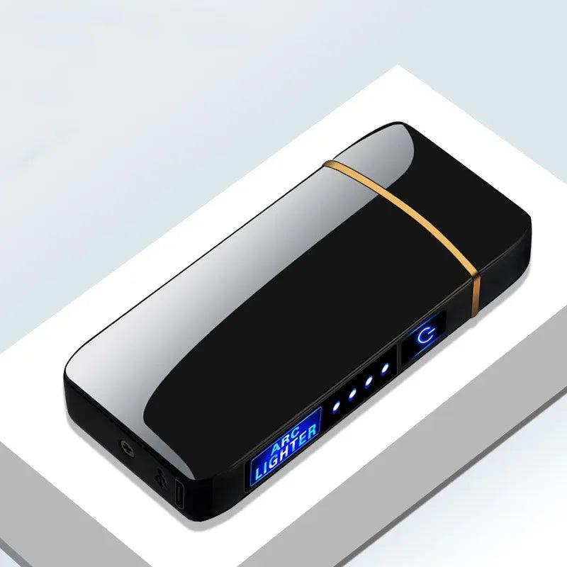 Flameless USB Plasma Lighter - Rechargeable Windproof Double Arc with LED Display - STOREBLITZ