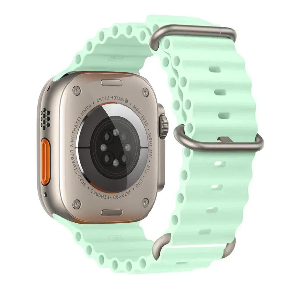 Ocean Band for Apple Watch - Silicone Sport Strap for 40mm to 49mm Series 5-10