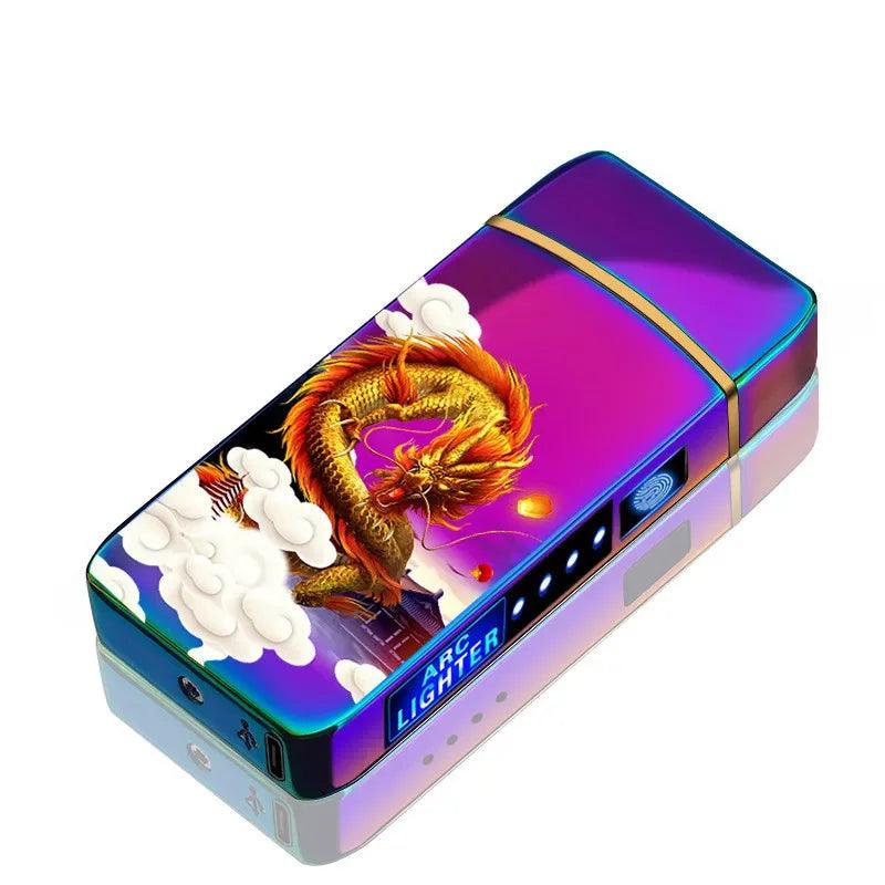 Flameless USB Plasma Lighter - Rechargeable Windproof Double Arc with LED Display