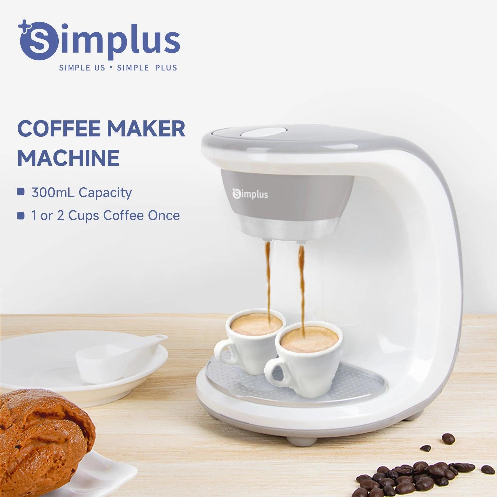 Simplus Drip Coffee Maker - 2-Cup Capacity EU Plug Space-Saving Design - STOREBLITZ