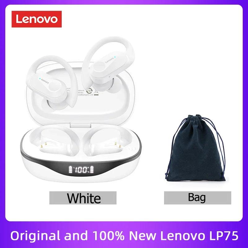 Lenovo LP75 TWS Bluetooth 53 Headphones - Wireless LED Display Noise Reduction Waterproof