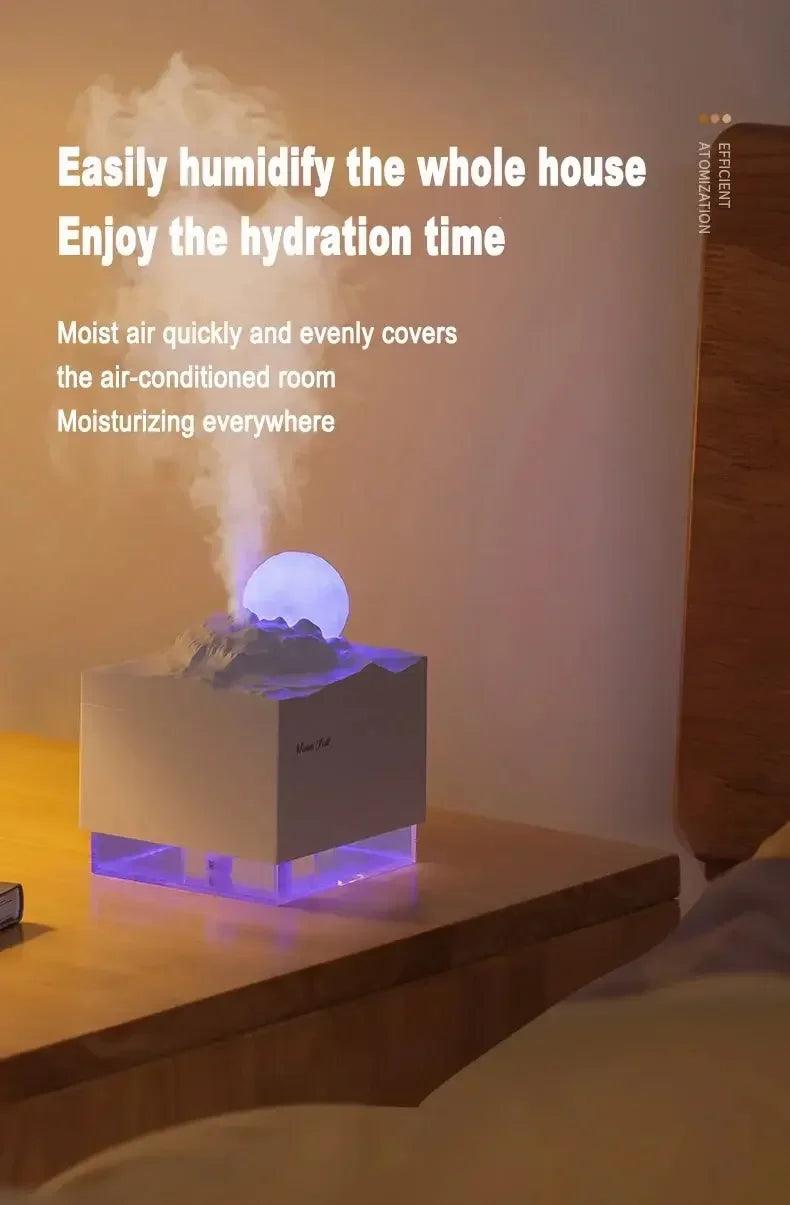 Aroma Diffuser  Humidifier with LED Moon Lamp - Essential Oil Night Light for Home or Office