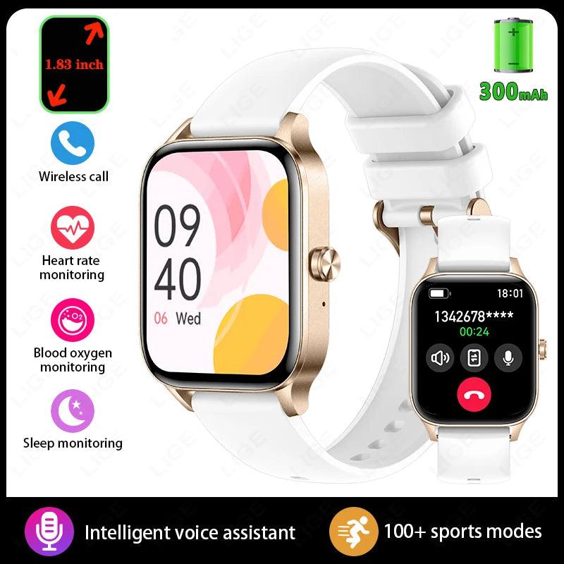 Smartwatch for Men and Women - 185 HD Display Health Monitor Bluetooth Call