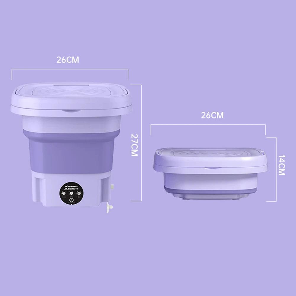 Portable Mini Washing Machine 8L with Spin Dryer - Foldable Automatic Laundry Washer