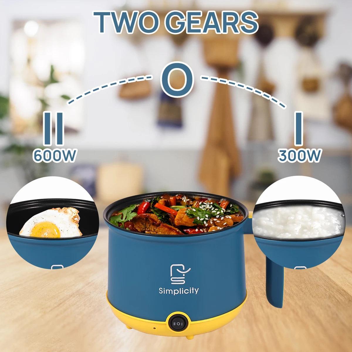 Electric Hot Pot - 18L Stainless Steel Non-Stick Cooker with 2 Power Levels