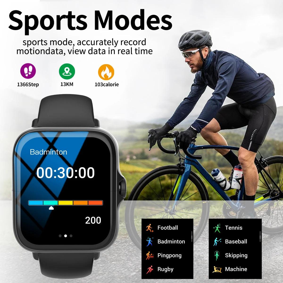 Multifunctional Outdoor Sports Smartwatch - Wireless Calling  Info Reminder