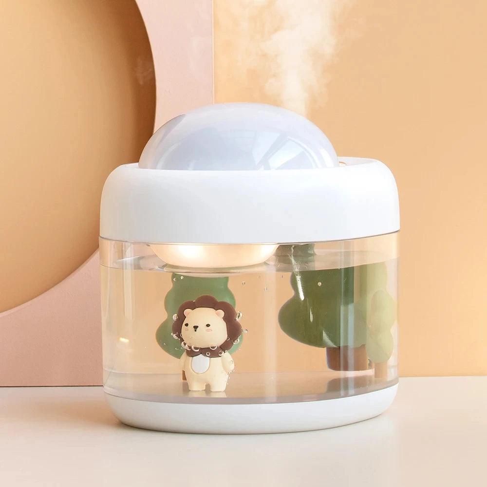 USB Ultrasonic Humidifier - Portable 2000mAh Air Moisturizer with Projector Light