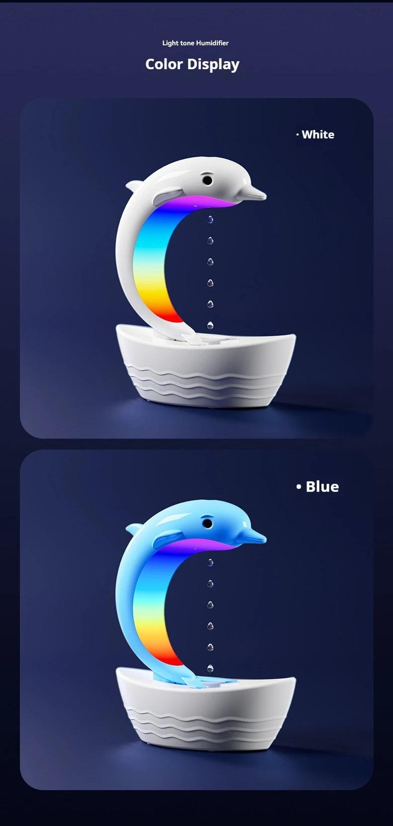 Dolphin Bluetooth Speaker Humidifier - Colorful Anti-Gravity Water Light Decor