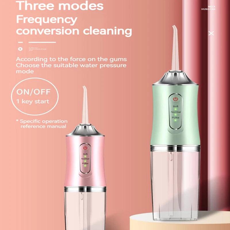 Portable Electric Water Flosser - USB Rechargeable Oral Irrigator with 3 Modes