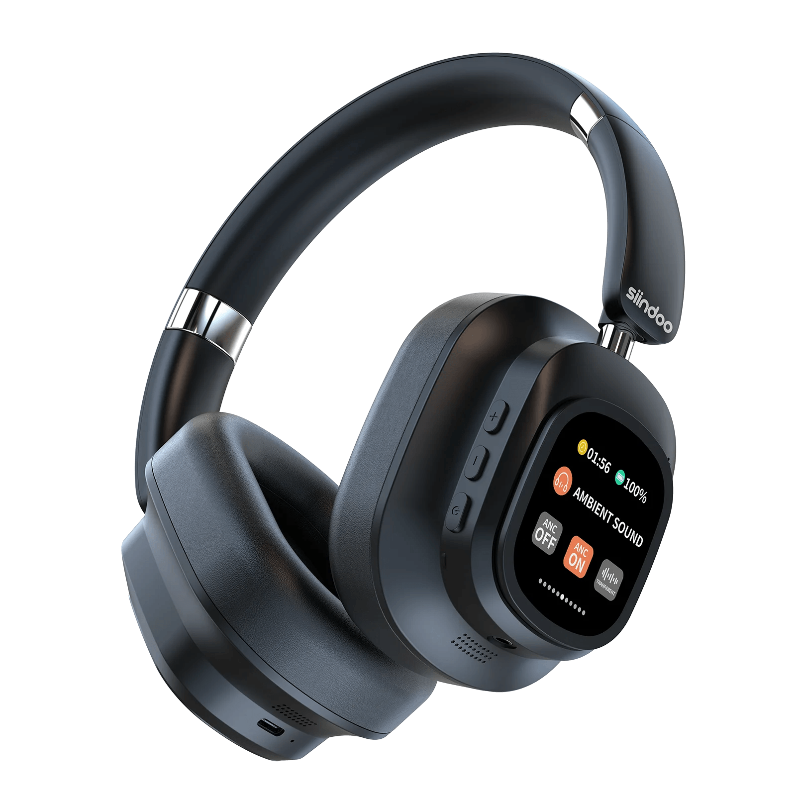 Hybrid Wireless Noise Cancelling Headphones - Touch Control with LED Screen - STOREBLITZ