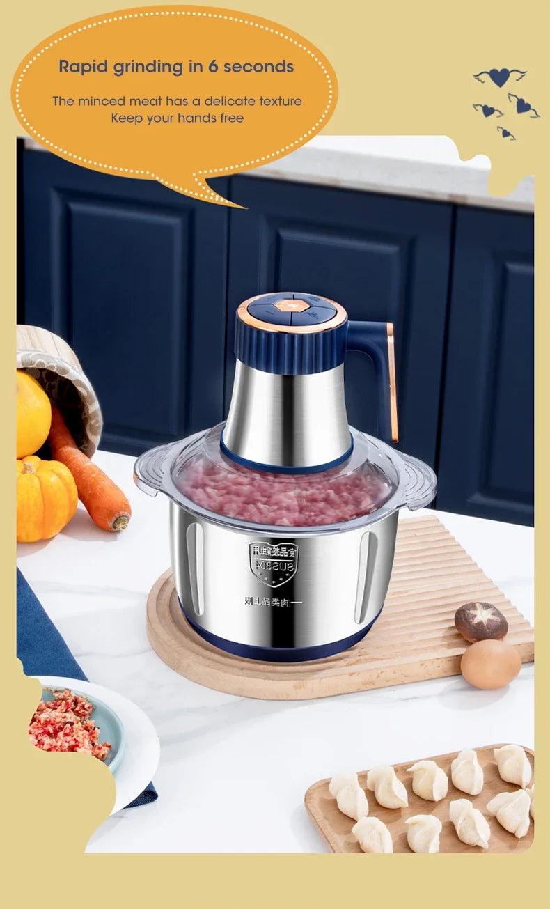 Electric Meat Grinder - 304 Stainless Steel Multi-Function Food Chopper  Blender