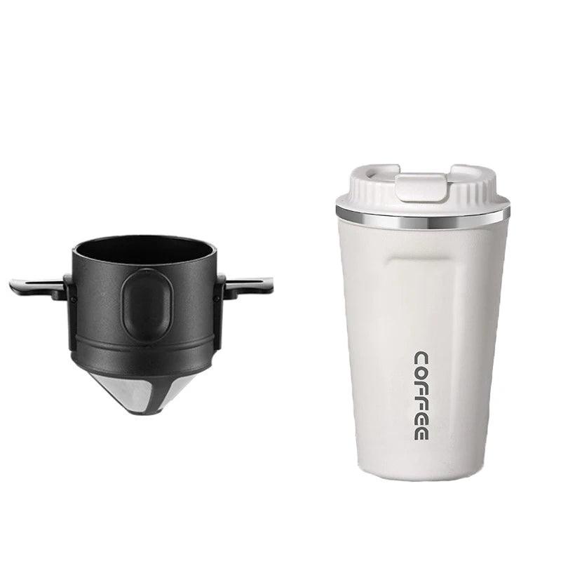 304 Stainless Steel Portable Coffee Dripper Reusable Tea Holder Mug Set - STOREBLITZ