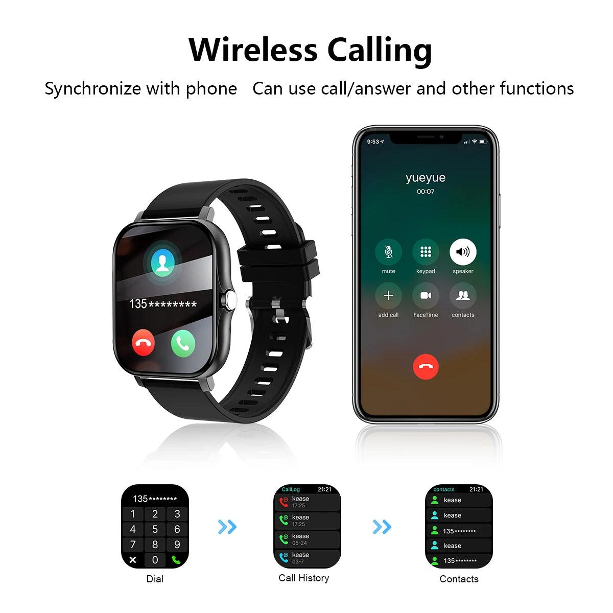 Smart Watch with Wireless Calling - Sport Mode  Fitness Tracker for iPhoneAndroid