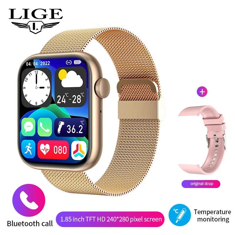 LIGE 2024 Smart Watch - Bluetooth Fitness Tracker with Wireless Charging