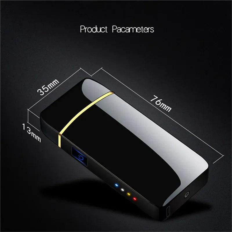 Flameless USB Plasma Lighter - Rechargeable Windproof Double Arc with LED Display